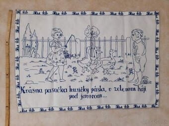 Nástenka RETRO ozdoba VÝŠIVKA na stenu - 2