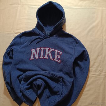 Nike modrá mikina s veľkým logom spellout y2k vintage XL - 2