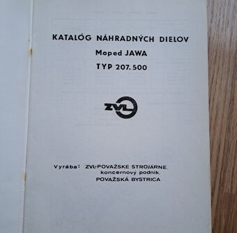 Katalóg náhradných dielov Jawa moped typ 207.500 - 2