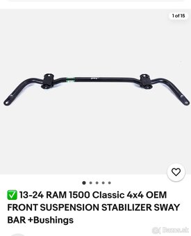 Dodge ram 1500 FRONT SUSPENSION STABILIZER SWAY BAR +Bushing - 2