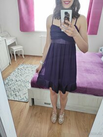 Spoločenské šaty krátke fialové, veľkosť S - 2