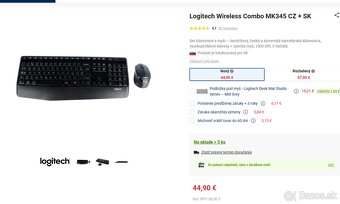 Predam uplne novy set klavesnica + mys Logitech MK345 - 2