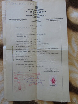 Listina r. 1941 Námestovo, výťah z nám. žid. matriky, - 2