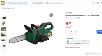 PARKSIDE® Aku reťazová píla PAKS 20-Li E5 - 2