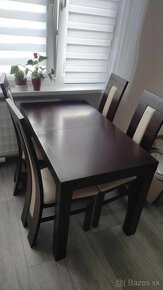 Jedálenský masívny stôl + 4x stoličky - 2