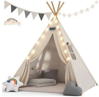 Detský stan Teepee 160x120x120cm - 3 farby - so svetlom - 2