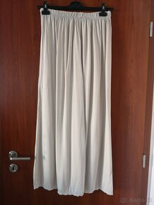 Trendové široké talianske béžové nohavice - 2