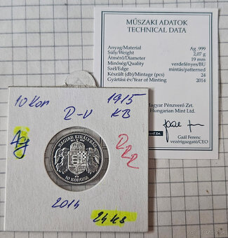ponukam 10 kor 1915KB v striebre RARITA - 2