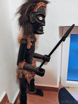 Drevená Socha Náčelníka Afrického kmeňa Zulu 100cm - 2