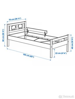 Detska postel IKEA Kritter, rost, matrac, zabrany - 2