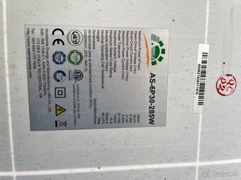 Predám 7 kusov solárných panelov 285 W - 2