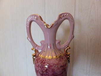 Růžový porcelán, velká krásná stará váza Victoria, výška 27 - 2