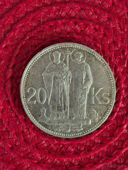 Predám striebornú mincu 20 Ks Cyril a Metod z roku 1941 - 2