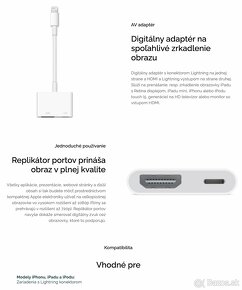 TOP originál Apple Lightning Digital AV (HDMI) Adapter - 2