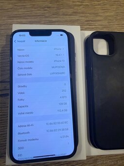 Predám iPhone 13 – 128 GB (Midnight) - 2