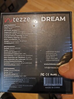 BT slúchadlá DREAM intezze - nové vo fólii - 2