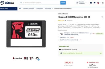 2,5" Kingston DC600M Enterprise 1/2/4 TB - Extrémna životno - 2