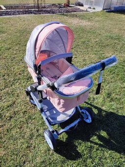 Nový kombinovaný kočárek 3v1 (růžový) - 2