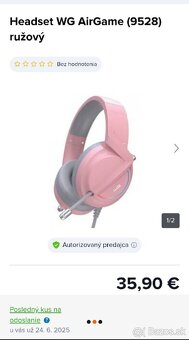 NOVÉ Herné slúchadlá ružové podsvietené - 2