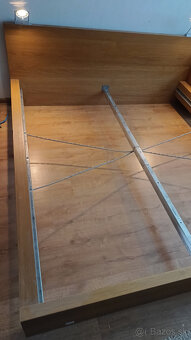 veľká posteľ 180x200 IKEA MALM dubová dýha + rošt - 2