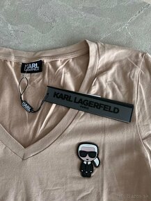 Karl Lagerfeld tričko s dlhým rukávom béžové - 2