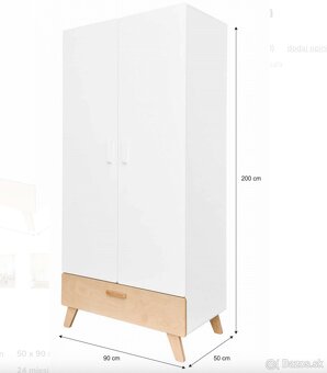 Detský nábytok Bellamy Hoppa – šatníková skriňa a regal - 2