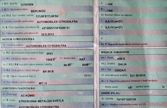 predám MOTOR 5F01, DVERE CITROEN BERLINGO 1.6 2013 prevodovk - 2