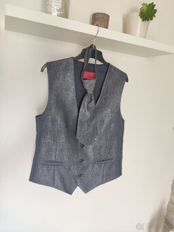 Pánska svadobná vesta Tziacco s kravatou a servítkou - 2