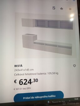 Ikea Besta - obývačka biela farba vysoký lesk - 2