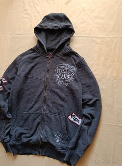Yakuza originál sivá mikina s kapucňou na zips M - 2