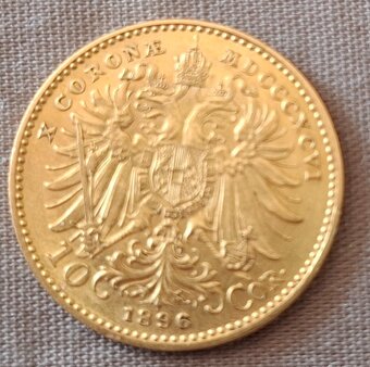 František Jozef 10 koruna,rok1896. - 2