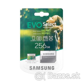 NOVÁ SAMSUNG EVO Select microSDXC 256GB, 4K, R100/W90 MB/s - 2