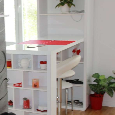 Barový stôl biely vysoký lesk - 2