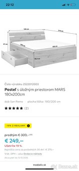 Posteľ 200x180 s úložným priestorom a led-osvetlením - 2