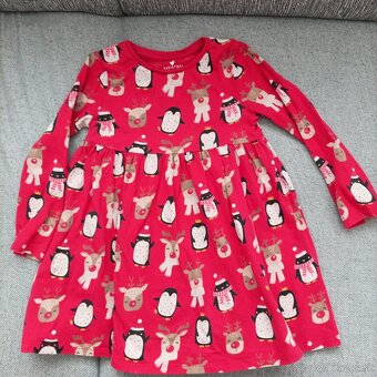 Vianočné šaty + tričko , velk.110 - 2