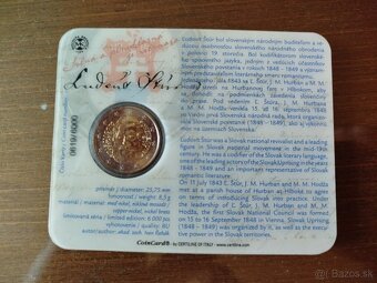 2€ karta minca Slovensko 2015 Štúr coincard - 2