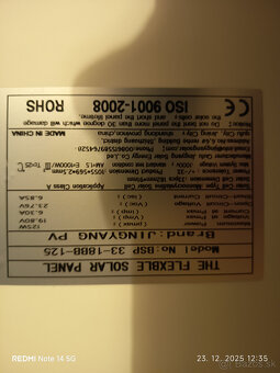 solárny panel flexibilný 125W - 2