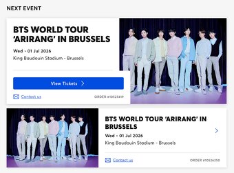 Dva lístky na BTS koncert Brusel 💜 - 2