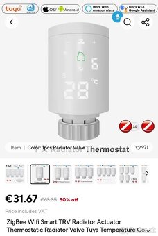 MOES Smart termostatická hlavica - 2