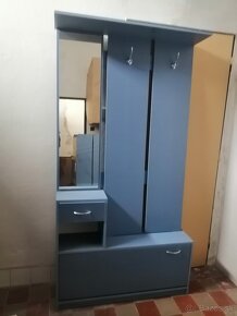 Predaj modrá vešiaková stena s botníkom - 2