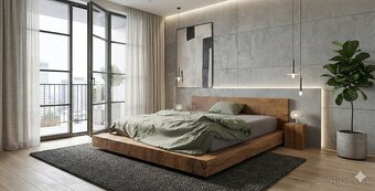 Manželská posteľ, masív dub - 2