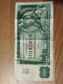 100 kčs a mincu 1 Slovenská koruna - 2