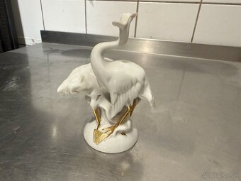 Porcelánová soška labute – vintage - 2