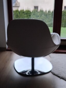 Kreslo kožené retro biele - 2