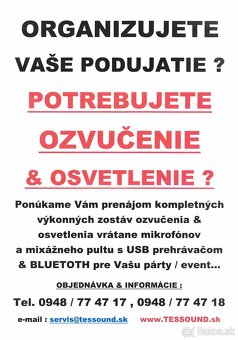 PRENÁJOM OZVUČENIA & OSVETLENIA PRE VAŠE PODUJATIE - 2
