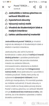 Nová jednolôžková posteľ s úložným priestorom - 2