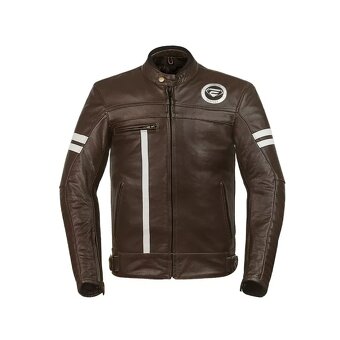 Moto Kožená Bunda Café Racer Brown - 2