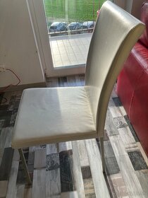 Biele kožené stoličky 4ks - 2
