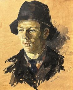 L.Mednyánszky (1852 - 1919)-Chlapec v klobúku - 2