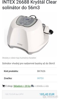 INTEX 26688 Kryštál Clear solinátor do 56m3 - 2